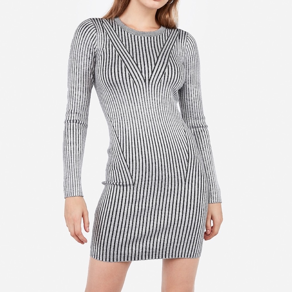 Striped Bodycon Sweater Dress